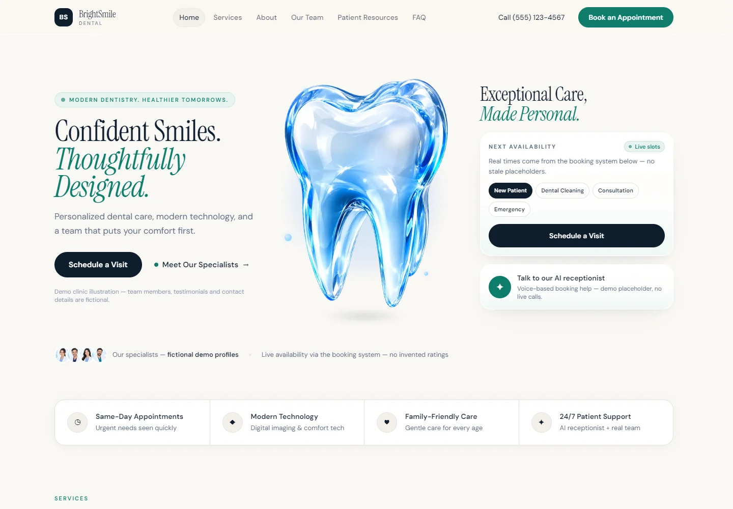 Actual BrightSmile Dental project preview